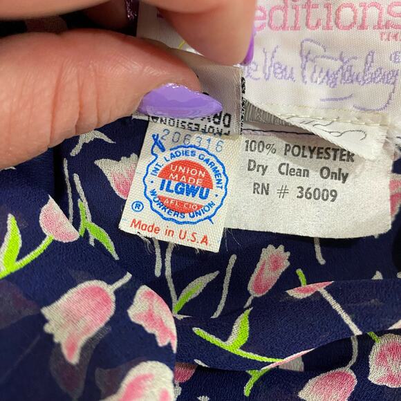 Vintage DVF Editions for Lord & Taylor Sheer Midi Mock Neck Dress - Picture 9 of 12